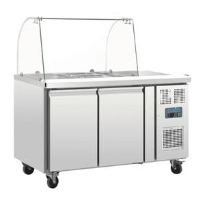 Polar U-series Double Door Refrigerated Gastronorm Saladette Counter - Ct393-a