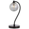 Telbix Felton Modern Table Desk Lamp Light Glass Metal Black Smoke Matte