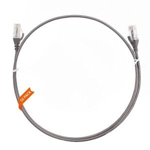 4Cabling 2m Grey CAT6 Ultra Thin LSZH Ethernet Network Cable - 50 Pack