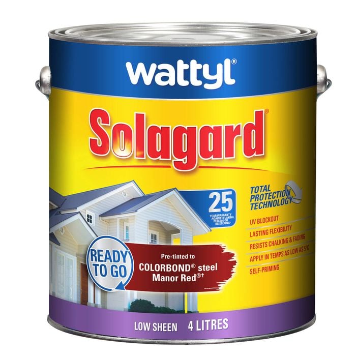 Wattyl 4L Manor Red Low Sheen Pre-Tinted Solagard Exterior Paint