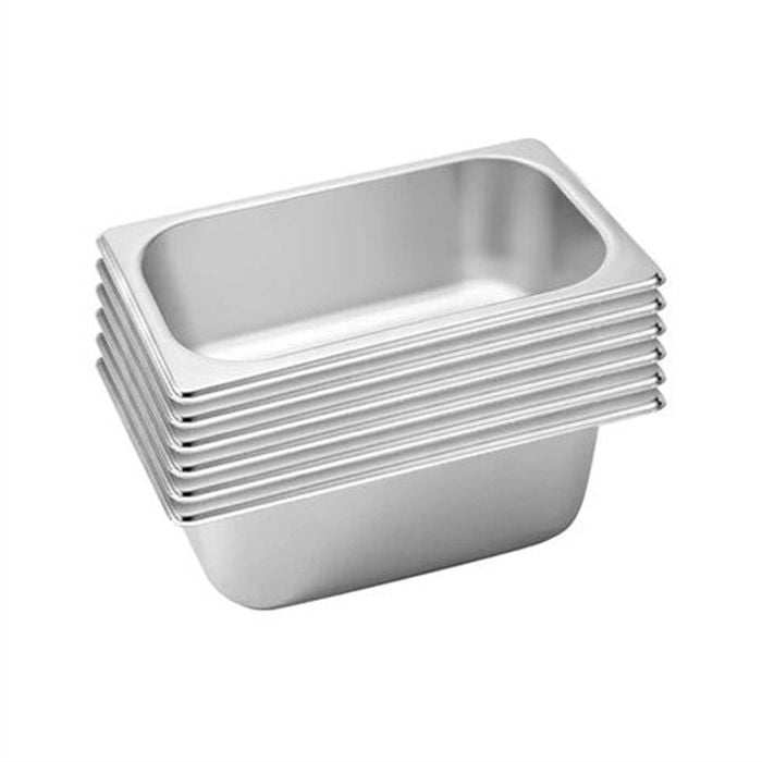 SOGA 6 Pack Gastronorm GN Pan 1/3 Stainless Steel Tray 6.5cm Deep