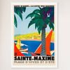 Galrie Sainte Maxime Vintage Travel Poster - Captivating French Riviera Decor, White Frame, A1 60 x 84cm (23 x 33inch)