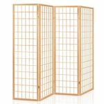 Artiss 4 Panel Room Divider Screen Timber Natural