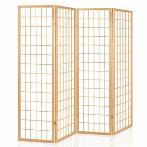Artiss 4 Panel Room Divider Screen Timber Natural