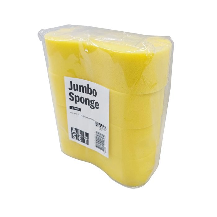 All Set Yellow Jumbo Sponge - 4 Pack