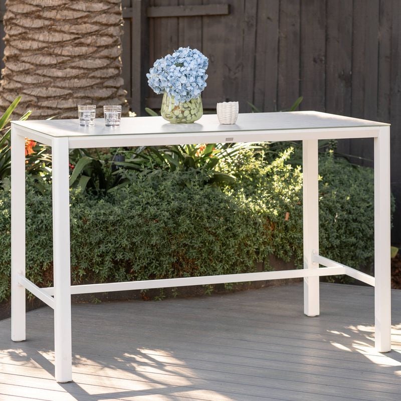 160 x 90cm Cordoba Bar Table Aluminium White