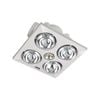 Click 4 x 275W Silver Ducted 3 in 1 Heater Bathroom Exhaust Fan - White