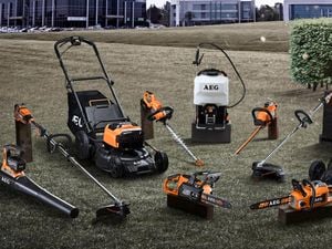 assortment of power garden tools