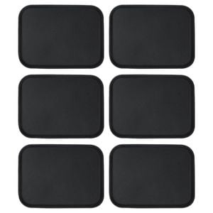Argon Tableware 6x Rectangular Serving Trays - 56 X 41cm - Reusable Non Slip Stackable Rubberized Food Drinks Platter Tray