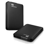 Western Digital WD Elements 2TB USB 3.0 2.5' Portable External Hard Drive - Slim Light Durable Shock Proof Black Plug & Play NTF