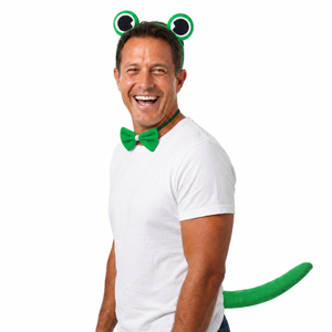 3pcs Set Animal Costume Dress Up Party Bow Tie Tail Ears Book Week - Green Frog - Green | Green Frog