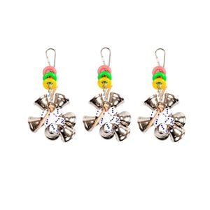 Yes4pets 3 X Small Hanging Bird Parrot Parakeet Cockatiel Budgie Bell Toy