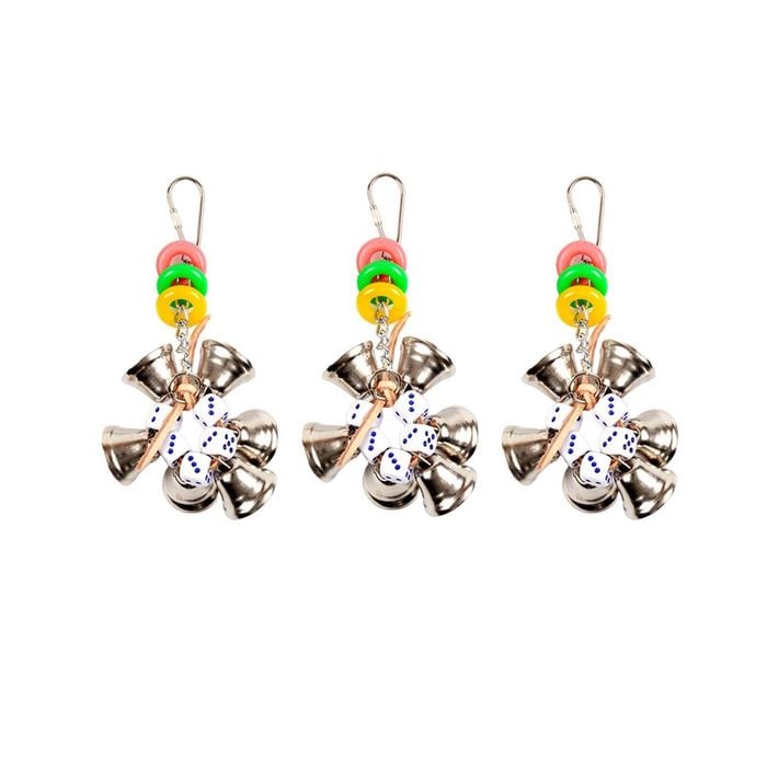 Yes4pets 3 X Small Hanging Bird Parrot Parakeet Cockatiel Budgie Bell Toy