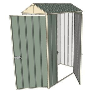 Build-a-Shed 0.8 x 1.5 x 2.1m Gable Single Hinged Door Shed with Single Hinged Side Door - Green