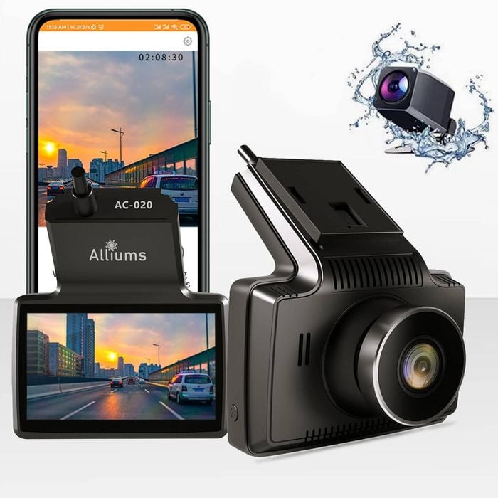 ALLIUMS 2K Dash Cam with Front & Rear, Wi-Fi, WDR, Night Vision, Parking & G-Sensor