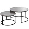 Nesting Coffee Table Set - Grey Marble Look