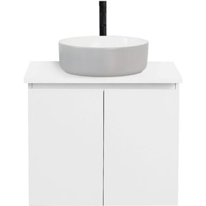 CIBO 600mm White Nordic Wall Hung Bathroom Vanity with Light Grey / White Countertop Basin