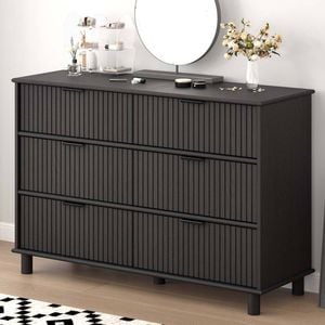 Sorrento 6 drawer chest - Woodgrain Black
