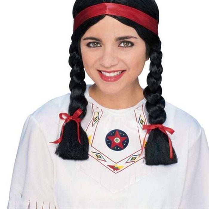 Native American Indian Female Wig Plait Hair Adult Costume Adult Accessory Black