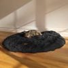 Charlie's Shaggy Faux Fur Round Calming Dog Bed Charcoal - Medium