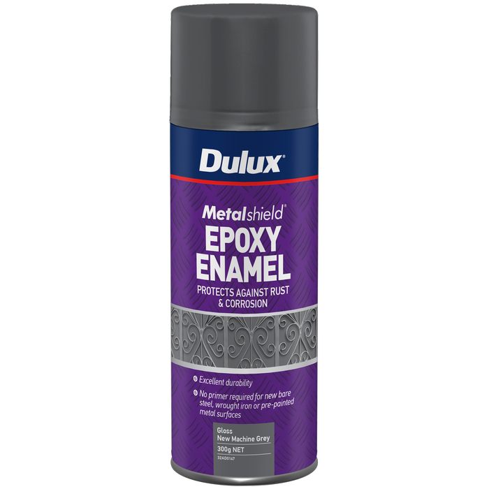 Dulux 300g Metalshield Epoxy Enamel Gloss Spray Paint New Machine Grey