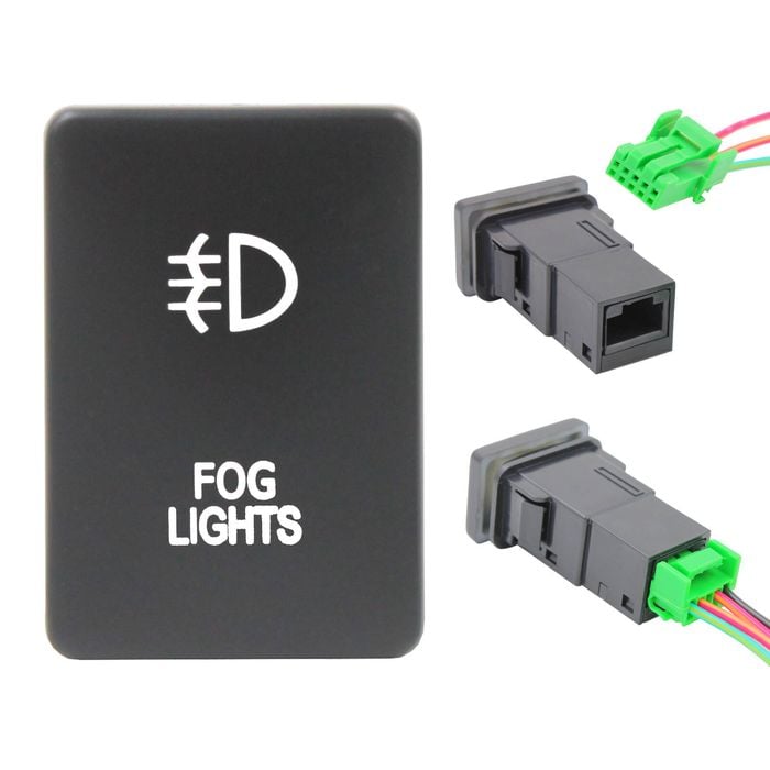 Switch Boss Green LED Push Switch fits Toyota Hilux (2015+) Prado 200 Series (2015+) - Fog Lights