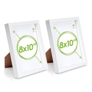 Nicola Spring 3d Box Photo Frames - 8" X 10" - White - Pack Of 2