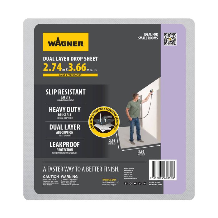 Wagner 2.74m*3.66m (9ft*12ft) Heavy Duty Dual Layer Drop Sheet