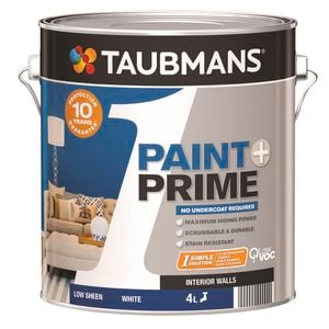 Taubmans 4L White Low Sheen 1 Paint And Prime Interior Paint - 4L