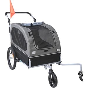 VEVOR Dog Bike Trailer Black/Gray with Quick Release Wheels