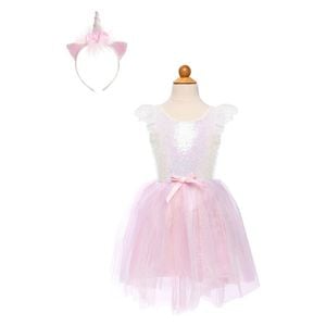 2pc Great Pretenders Sz 5-6 Dreamy Unicorn Dress Costume/Headband Kids 5y+
