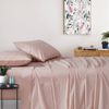 Gioia Casa Vintage Washed 100% Cotton Sheet Set with 2 Pillowcases - Pink - Queen Size