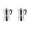 2PK Casabarista Classic Aluminium 3 Cups Espresso Coffee Maker Moka Pot Silver