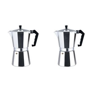 2PK Casabarista Classic Aluminium 3 Cups Espresso Coffee Maker Moka Pot Silver