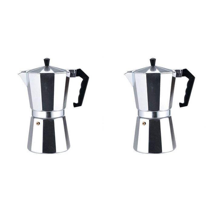 2PK Casabarista Classic Aluminium 3 Cups Espresso Coffee Maker Moka Pot Silver