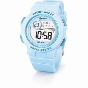 Kids Digital Sport Watch 30m Waterproof Wristwatch Stopwatch For Light Blue