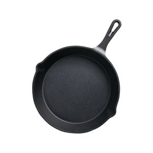 SOGA 26cm Round Cast Iron Sizzle Platter with Handle