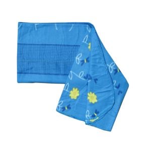Assorted Extra Large Print Polar Fleece Throw Rug 150 x 200 cm Blue Floral