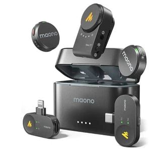 Maono Wave T5 Wireless Lavalier Microphone (2 Mics) (camera, Lightning And Type-c)