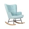 Oikiture Rocking Chair Nursing Armchair Linen Blue