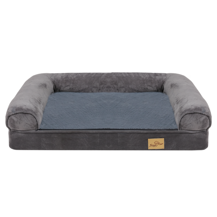 BingoPaw Orthopedic Memory Foam Dog Bed Washable Pet Bolster Mattress Waterproof 80x60x18cm