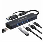 Simplecom CHN436 USB-C and USB-A to 4-Port USB HUB with Gigabit Ethernet Adapter