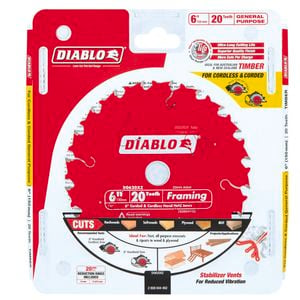 Diablo 150mm 20T General Purpose Saw Blade