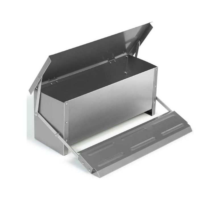 Provecta 7.5l Automatic Chicken Feeder Galvanised Treadle Coop Poultry Feeder