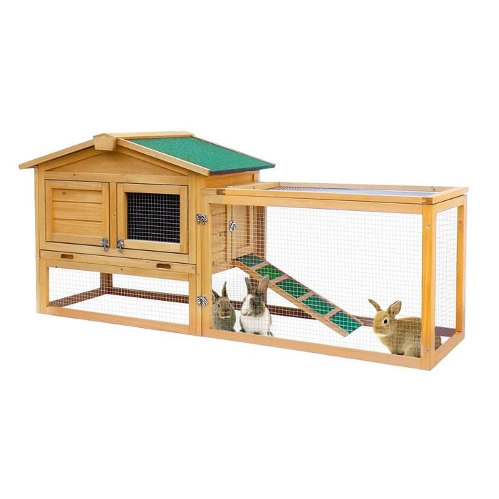 Topet Rabbit Hutch Chicken Coop Large Hutches House Pet Run Cage Wooden Outdoor