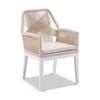 Hugo And Rope Dining Chair White & Cream Rope/cream Cushions
