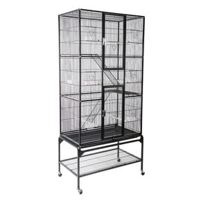 Rolling Large Bird Cage Cockatiel Parrot W/detachable Stand Ladder Storage Perch