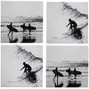 4pc LVD Ceramic Coasters Home/Dining Table Protector Square 9x9cm BW Surfers
