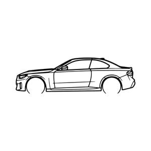 Ignite Laser BMW G42 240I Silhouette Metal Wall Art Rustic Metal 15.7inch/40cm