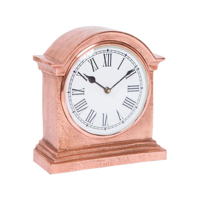 Ssh Collection Hutt Large Table Clock With Round White Face - Copper